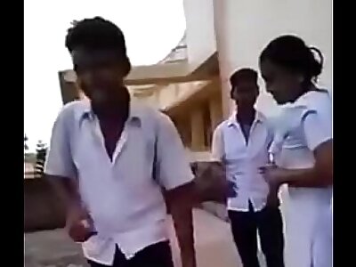 Indian College Girl And Boys Doing Masti In The Classroom